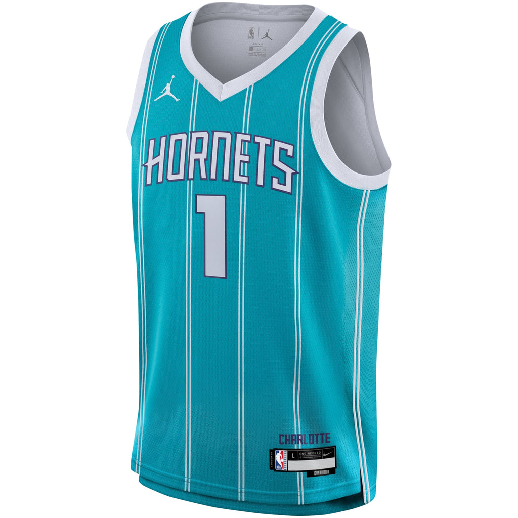 Youth Charlotte Hornets LaMelo Ball Nike Teal Swingman Jersey - Icon Edition product image 3, provided for visual reference