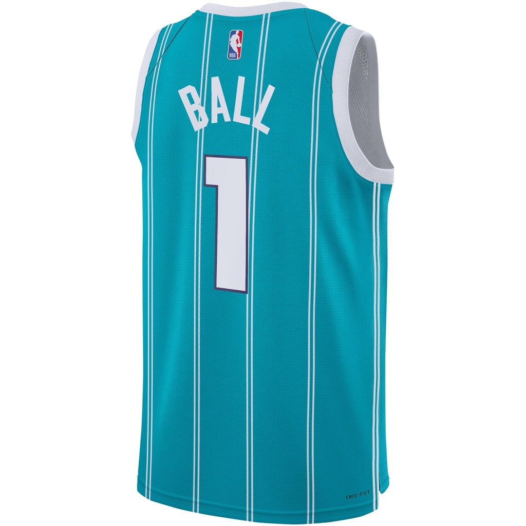 Youth Charlotte Hornets LaMelo Ball Nike Teal Swingman Jersey - Icon Edition product image 4, provided for visual reference