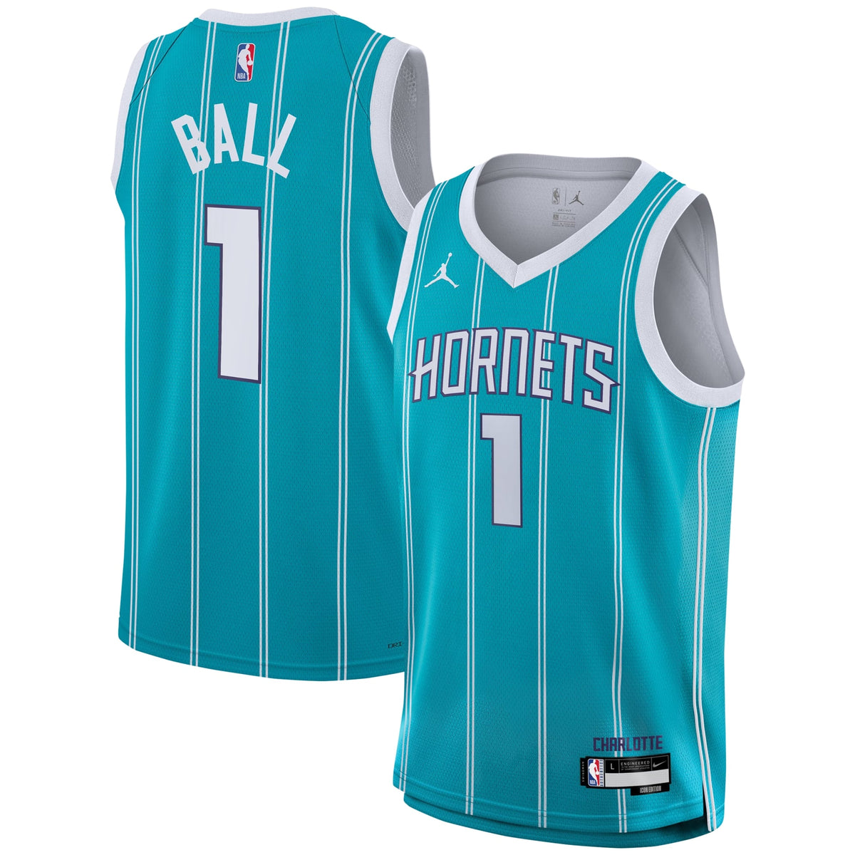 Youth Charlotte Hornets LaMelo Ball Nike Teal Swingman Jersey - Icon Edition product image 1, provided for visual reference