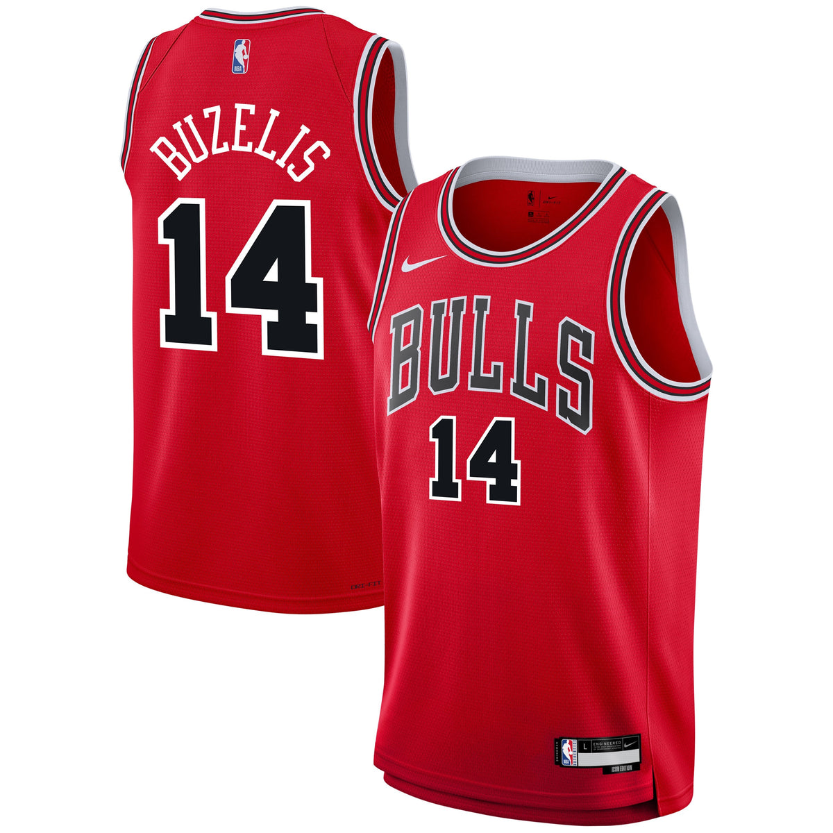 Youth Chicago Bulls Matas Buzelis Nike Red Swingman Jersey - Icon Edition product image 2, provided for visual reference and