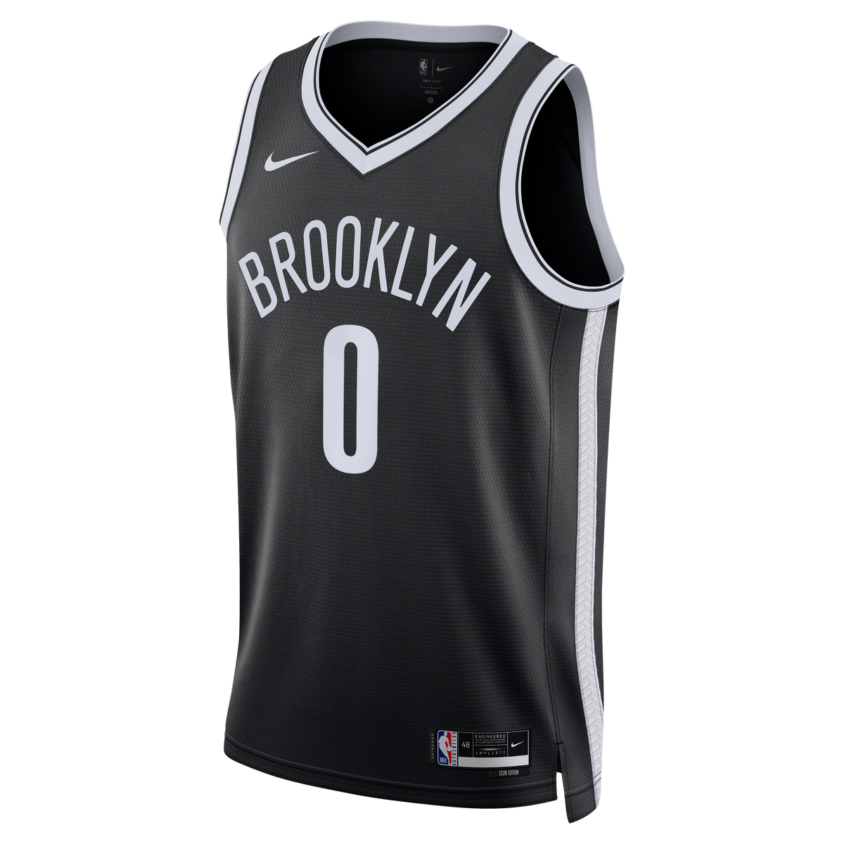 Youth Brooklyn Nets Mikel Brown Jr. Nike Black Swingman Jersey - Icon Edition product image 3, provided for visual reference