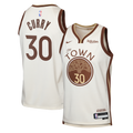 Youth Golden State Warriors Stephen Curry Nike Tan Swingman Finished Badge Player Jersey - City Edition product image 1,