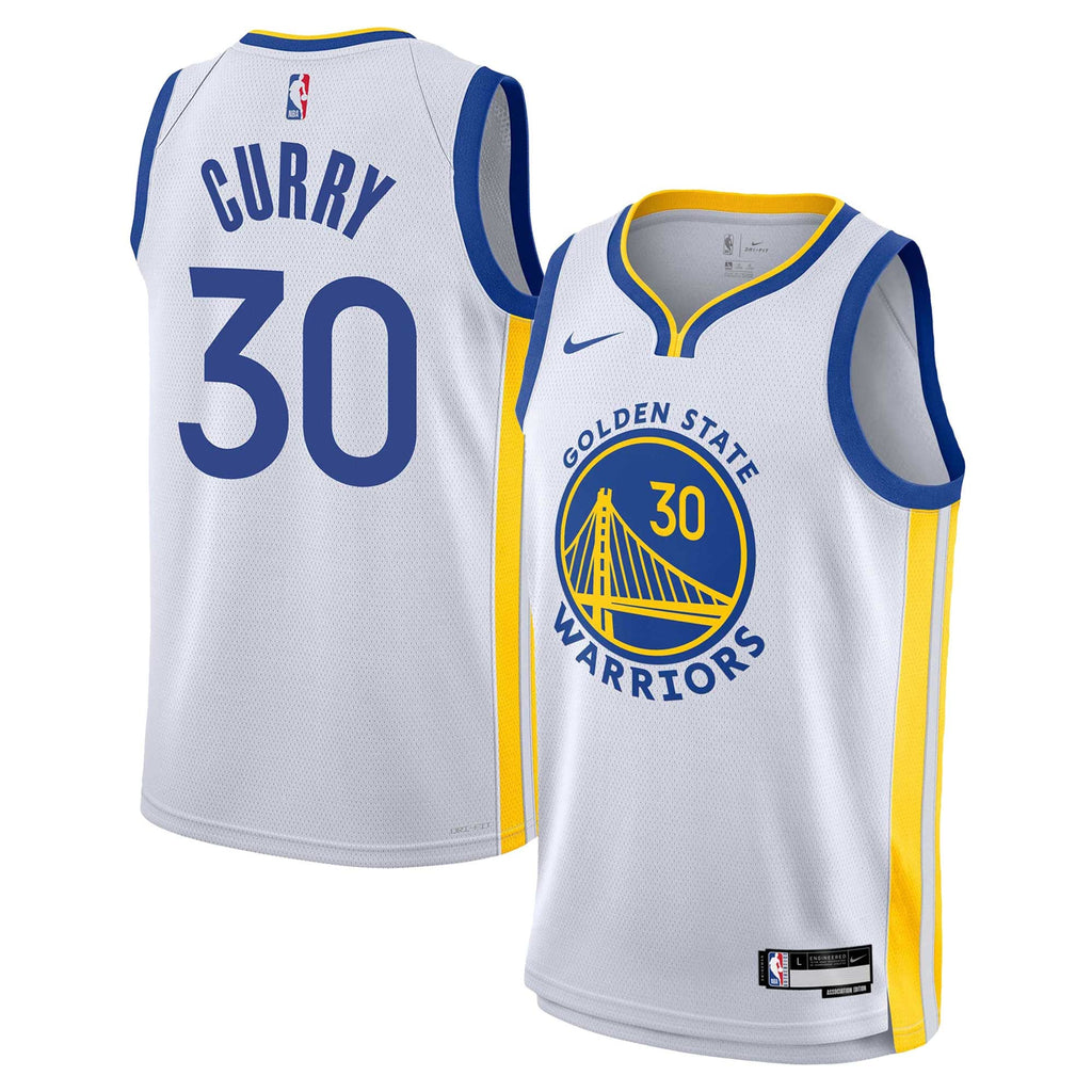 Youth Golden State Warriors Stephen Curry Nike White Swingman Jersey - Association Edition product image 1, provided for