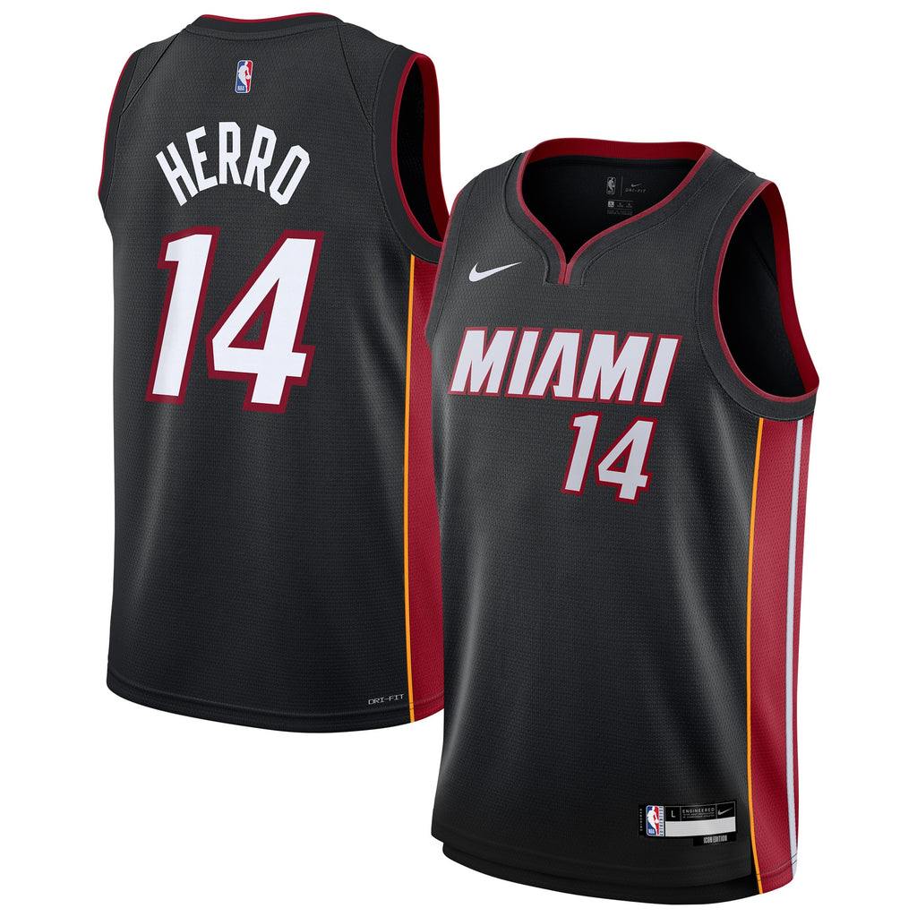 Youth Miami Heat Tyler Herro Nike Black Swingman Jersey - Icon Edition product image 1, provided for visual reference and