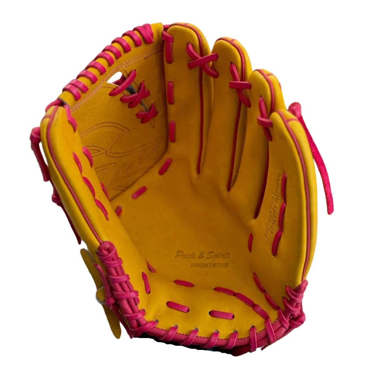 ZETT Pro Status Baseball Glove | True Yellow/Pink | Japanese Hardball Glove product image 3, provided for visual reference